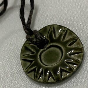 Green Sunburst Pendant Necklace